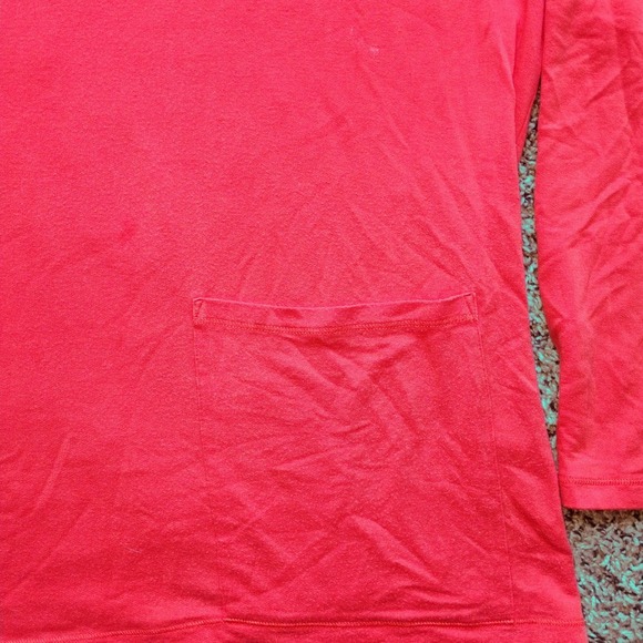 EILEEN FISHER Bright Orange Boxy Pocket Tee | Tencel Blend | Size M - Picture 4 of 6